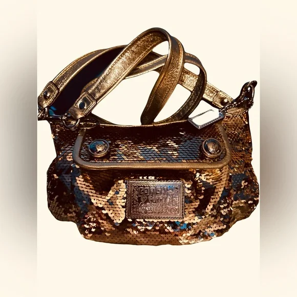 Coach very rare vintage gold sequined poppyNWOT Limited Edition Gift for Her - Picture 2 of 8